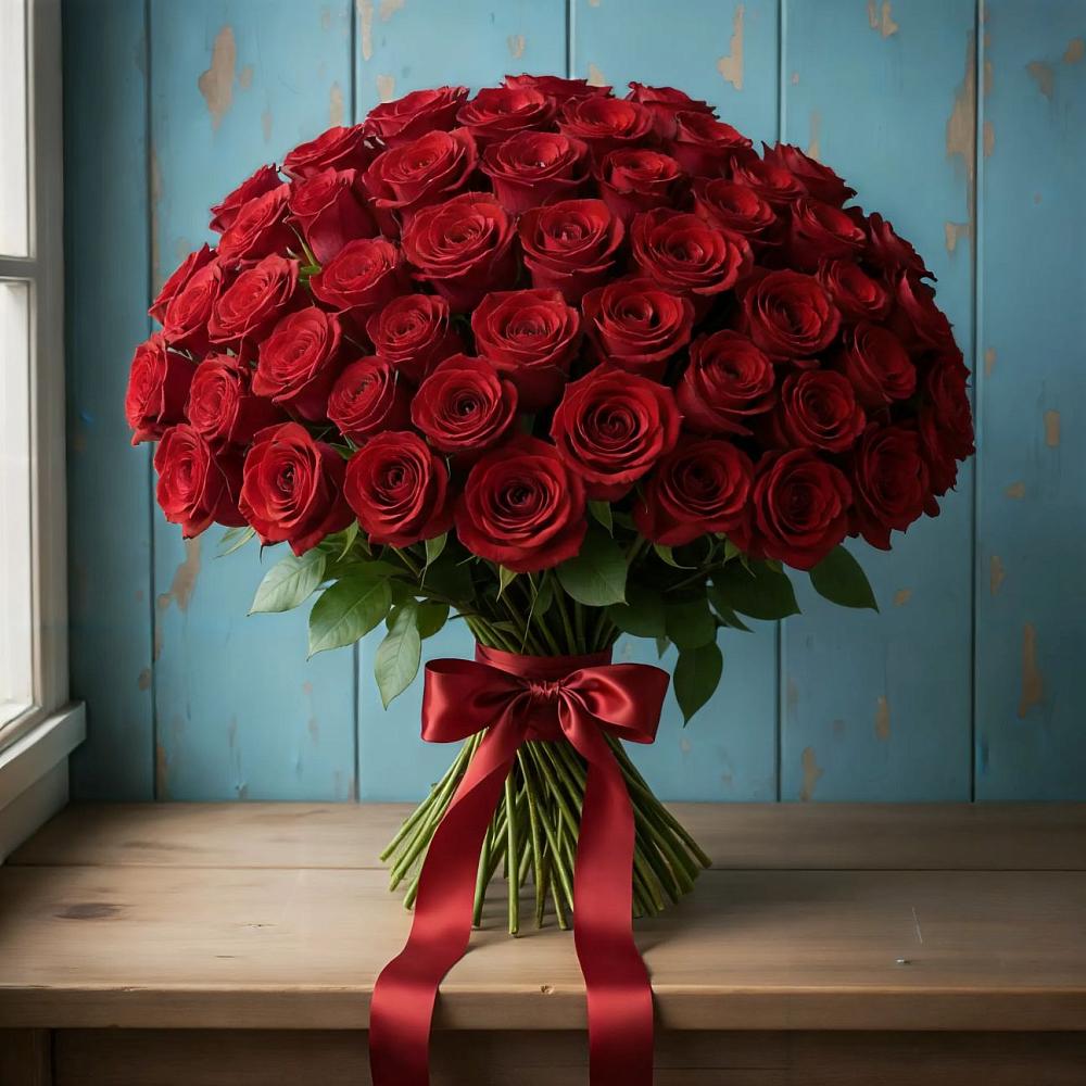 Букет Красные розы Блэк Меджик в Пшичо