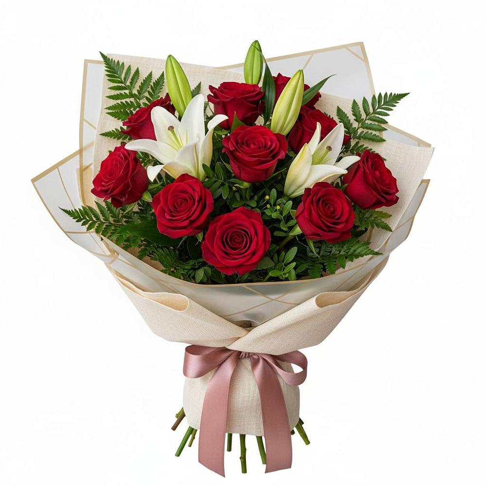 Букет цветов из: Лилии и Розы в Пшичо