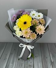 Букет цветов из:  Розы, Герберы и Хризантемы в Пшичо
