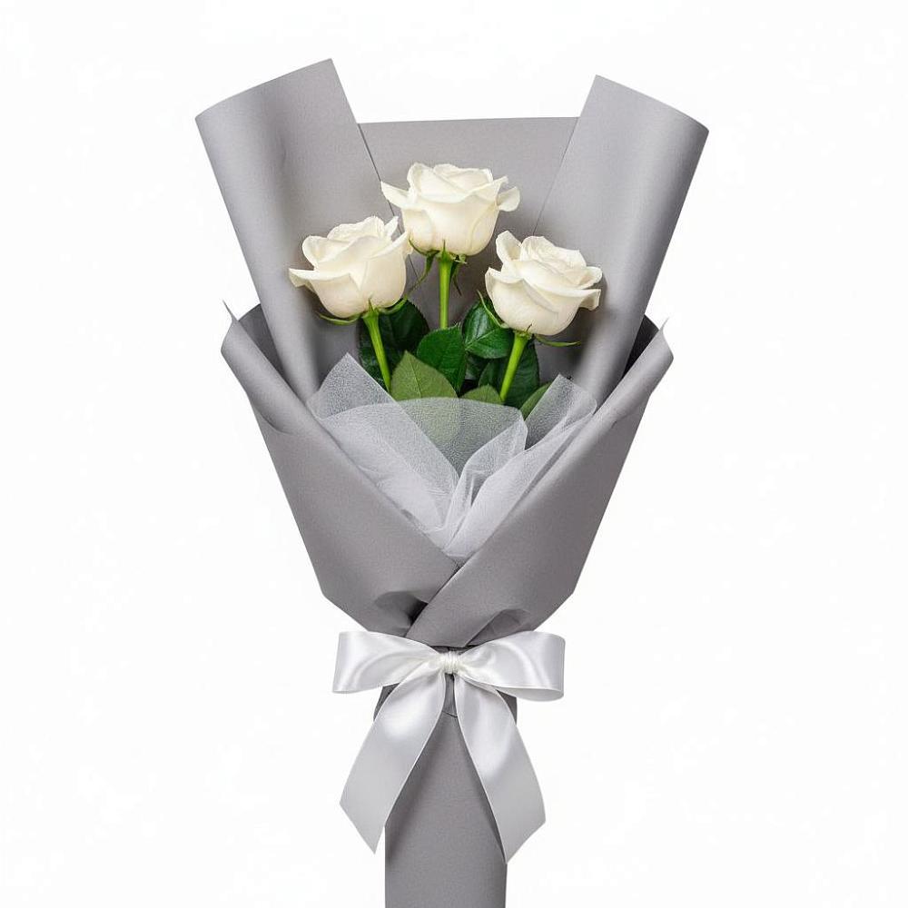 Букет 3 белые розы в Пшичо