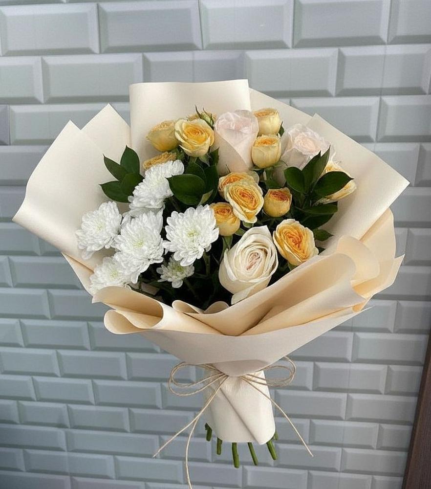 Букет цветов из: Розы и Хризантемы в Пшичо