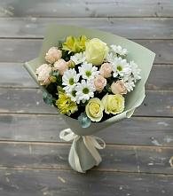 Букет цветов из:  Альстромерии, Розы и Хризантемы в Пшичо
