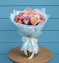 Букет цветов из:  Хризантемы и Розы в Пшичо