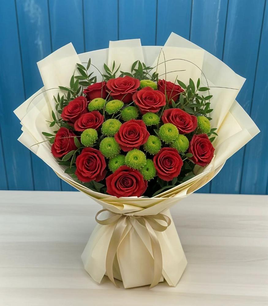 Букет цветов из: Розы и Хризантемы в Пшичо