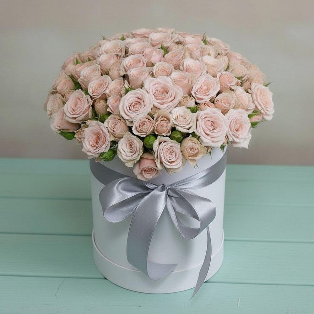 Цветочная композиция из Розы в шляпной коробке в Пшичо