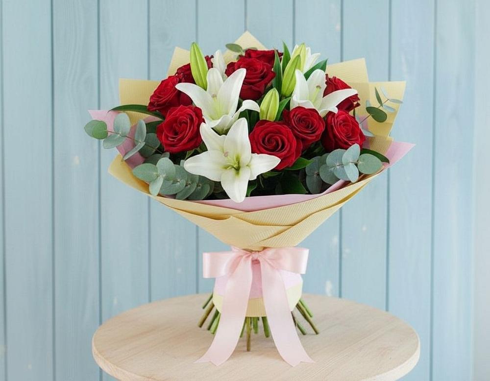 Букет цветов из: Лилии и Розы в Пшичо